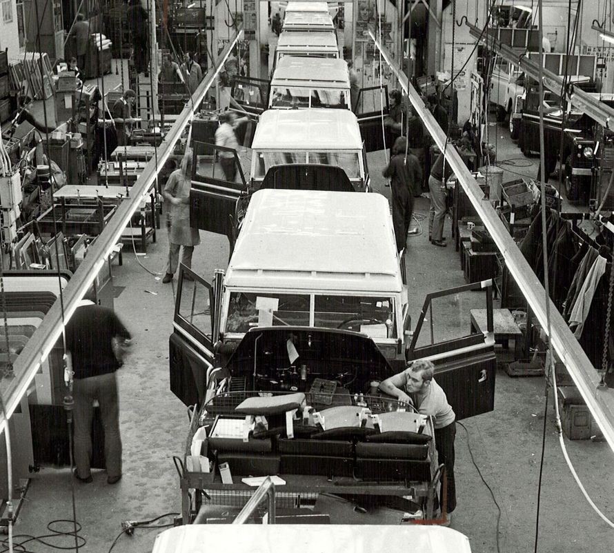 The Land Rover Production Line At Solihull On 8 April 1975 Cropped